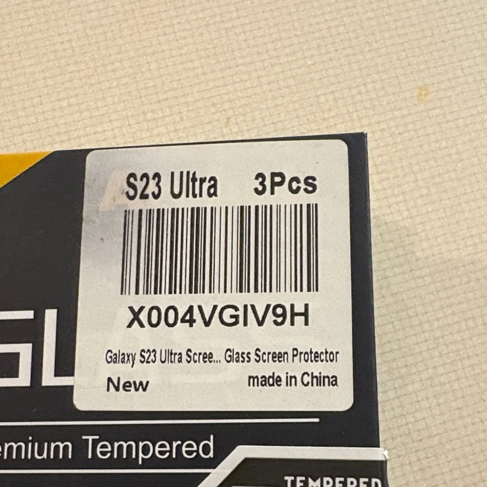 3 pack Tempered Glass Screen Protector for S23 Ultra - Black